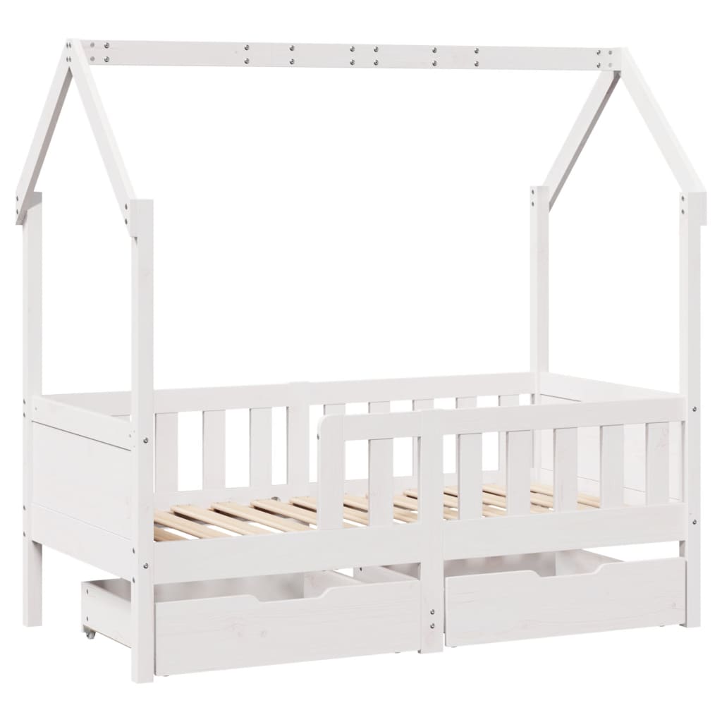 Estrutura de cama infantil c/ gavetas 70x140 cm pinho maciço