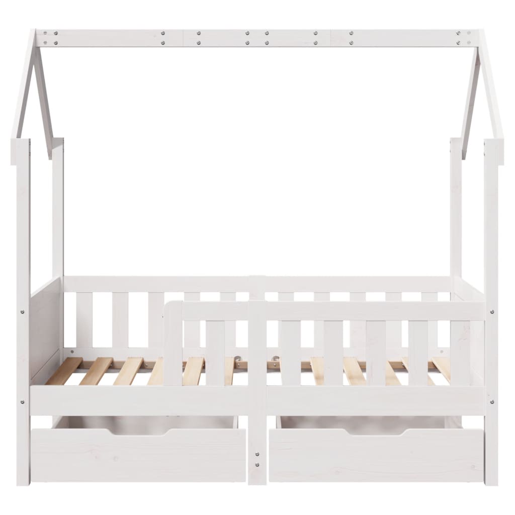 Estrutura de cama infantil c/ gavetas 70x140 cm pinho maciço