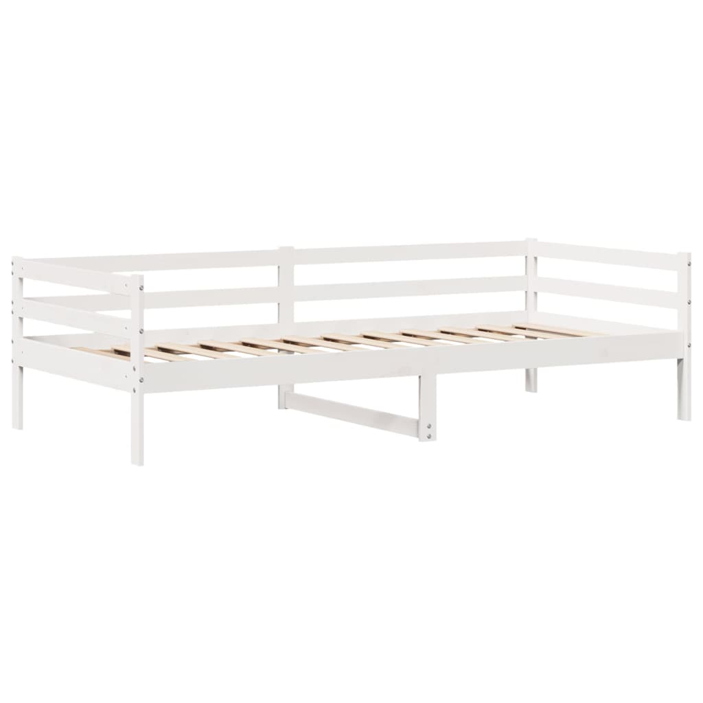 Sofá-cama c/ gavetas 90x200cm madeira de pinho maciça branco