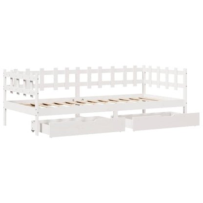 Sofá-cama com gavetas 80x200 cm madeira de pinho maciça