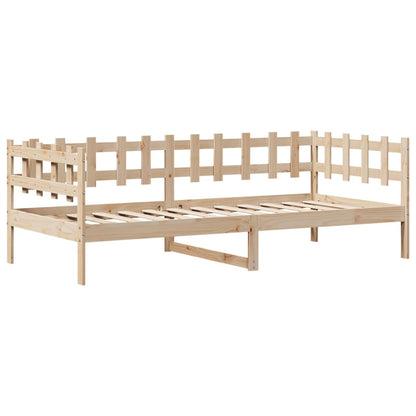 Sofá-cama com gavetas 90x190 cm madeira de pinho maciça