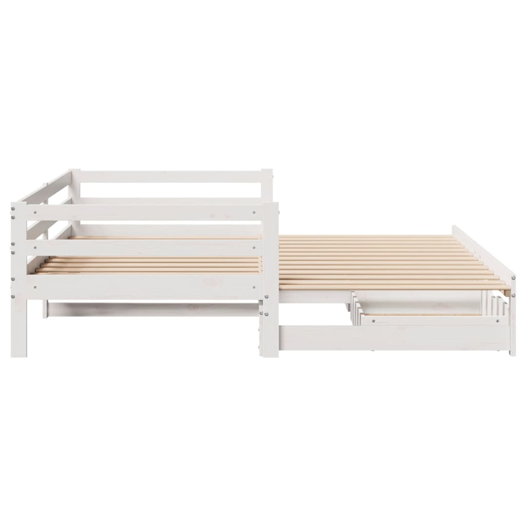 Sofá-cama com gavetão e gavetas sem colchão 90x190 cm branco