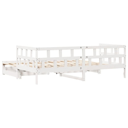 Sofá-cama c/ gavetão e gavetas branco 90x200cm madeira de pinho