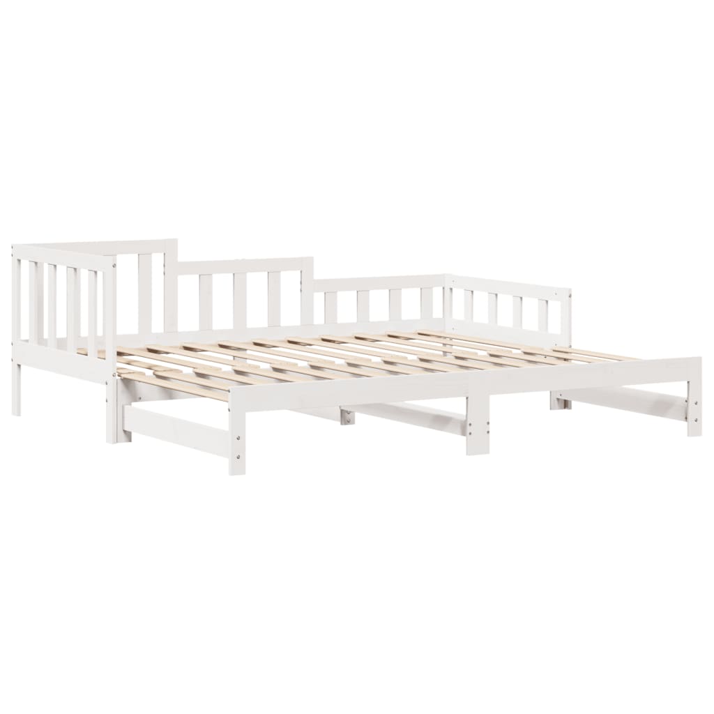 Sofá-cama c/ gavetão e gavetas branco 90x190cm madeira de pinho