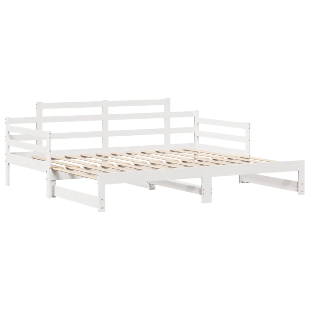 Sofá-cama c/ gavetão e gavetas branco 90x200cm madeira de pinho