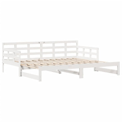 Sofá-cama c/ gavetão e gavetas branco 90x200cm madeira de pinho