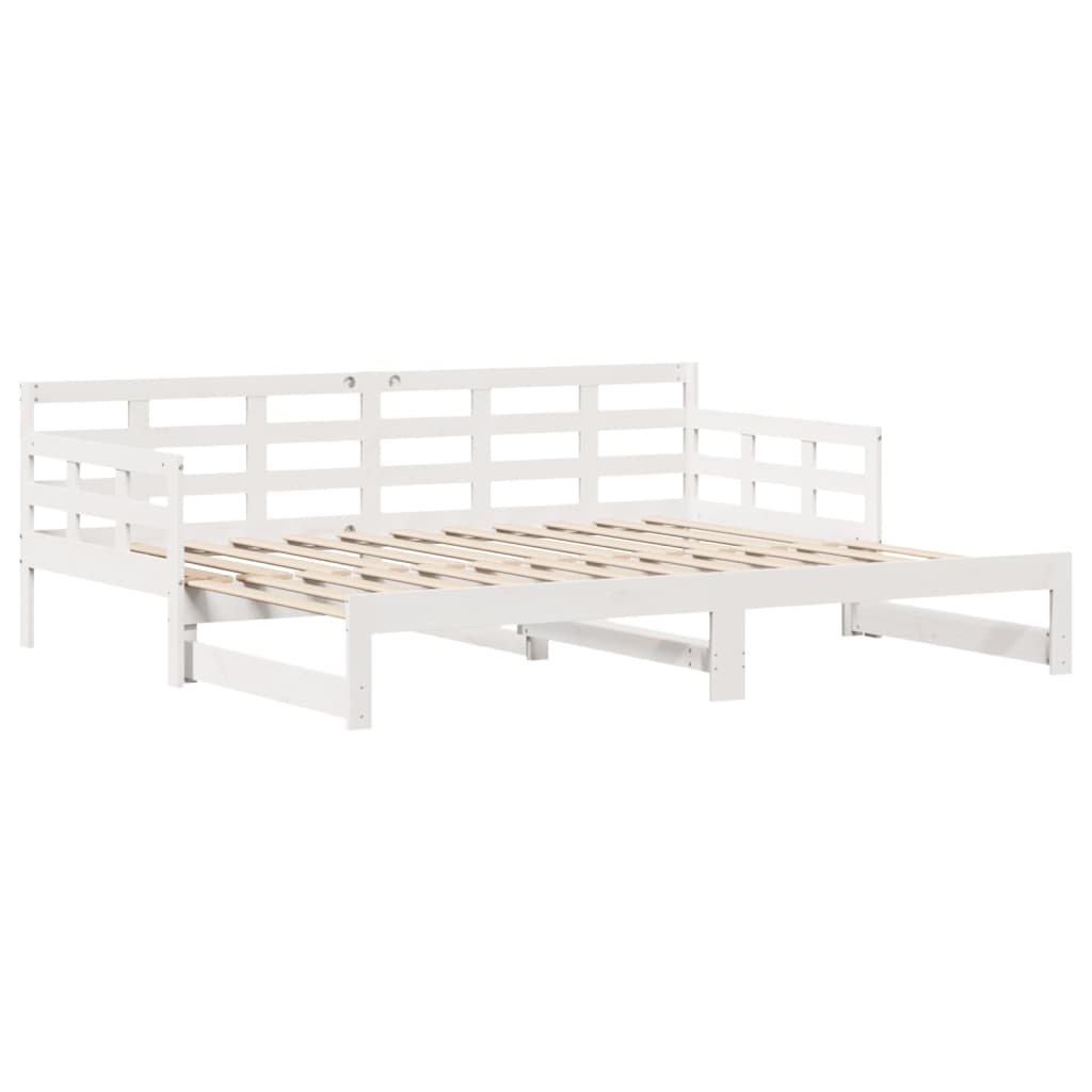 Sofá-cama c/ gavetão e gavetas branco 90x190cm madeira de pinho