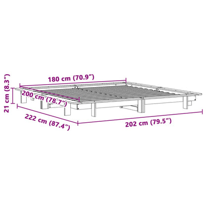 Cama sem colchão 180x200 cm madeira de pinho maciça branco