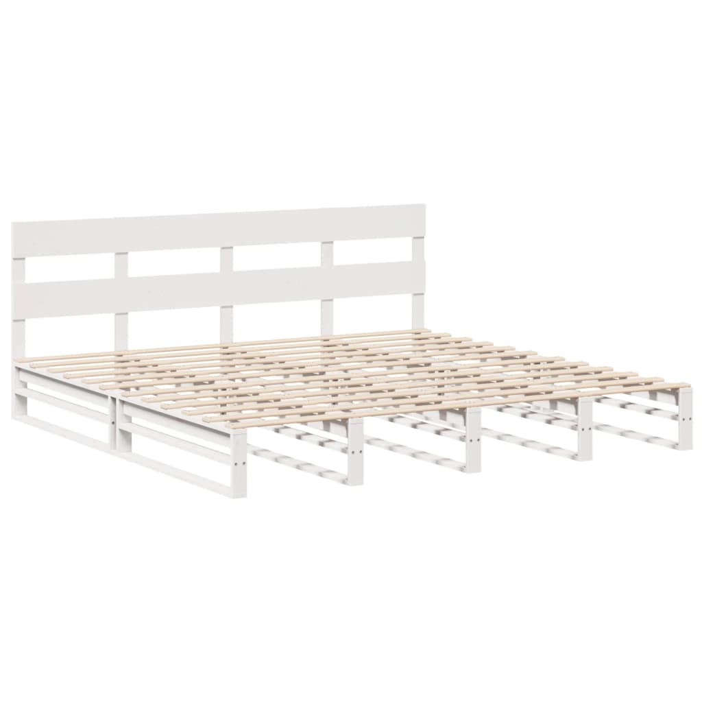 Cama sem colchão 180x200 cm madeira de pinho maciça branco