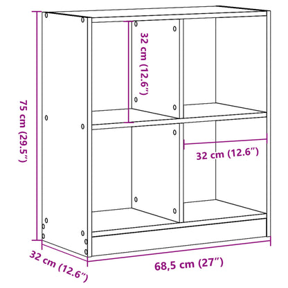 Estante 68,5x32x75 cm derivados de madeira cinzento cimento