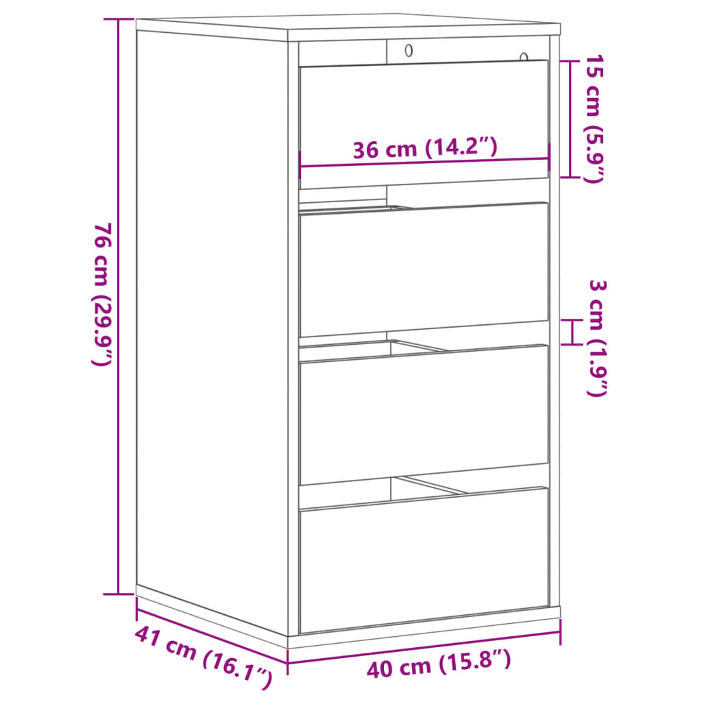 Cómoda 40x41x76 cm derivados de madeira branco