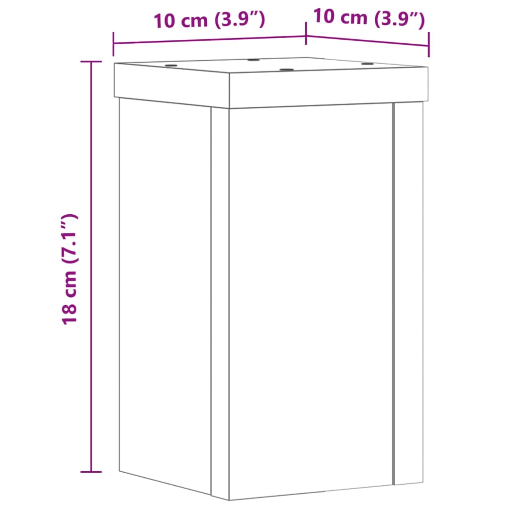 Suportes p/ plantas 2 pcs 10x10x18 cm derivados madeira branco