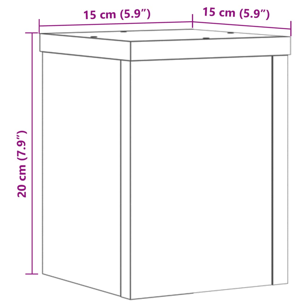 Suportes p/ plantas 2 pcs 15x15x20 cm derivados madeira