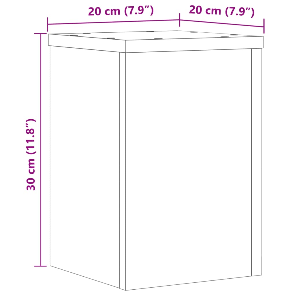 Suportes p/ plantas 2 pcs 20x20x30 cm derivados madeira branco