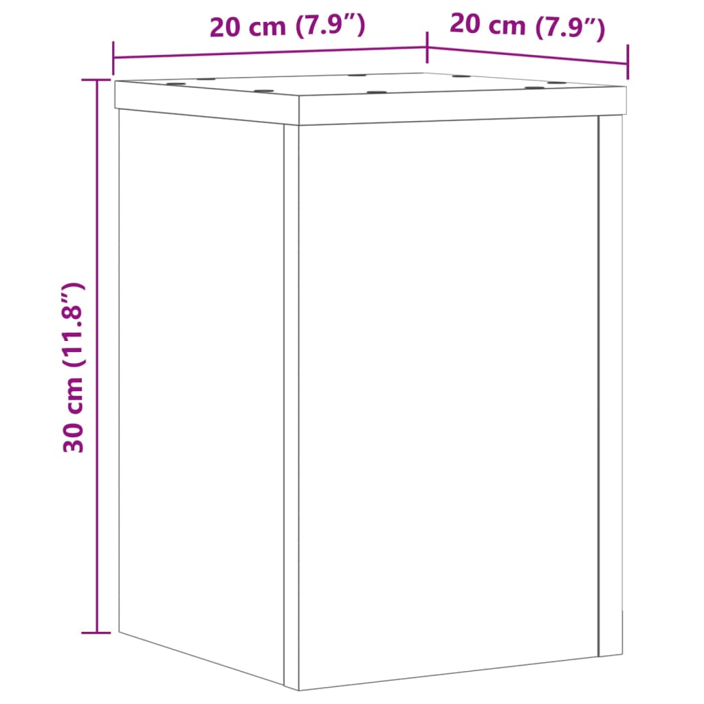 Suportes p/ plantas 2 pcs 20x20x30 cm derivados madeira branco