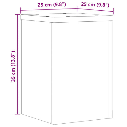 Suportes p/ plantas 2 pcs 25x25x35 cm derivados madeira preto