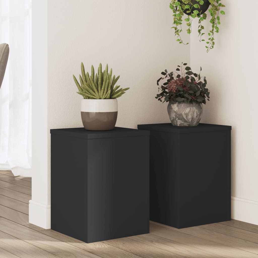 Suportes p/ plantas 2 pcs 25x25x35 cm derivados madeira preto