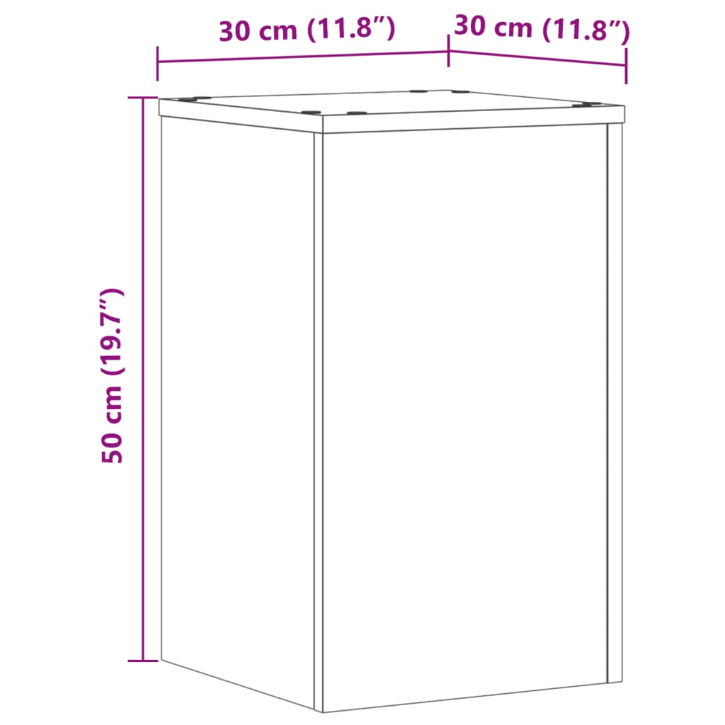 Suportes p/ plantas 2 pcs 30x30x50 cm derivados de madeira