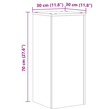 Suportes p/ plantas 2 pcs 30x30x70 cm derivados madeira preto