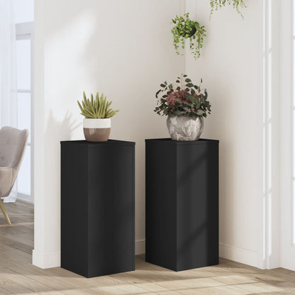 Suportes p/ plantas 2 pcs 30x30x70 cm derivados madeira preto