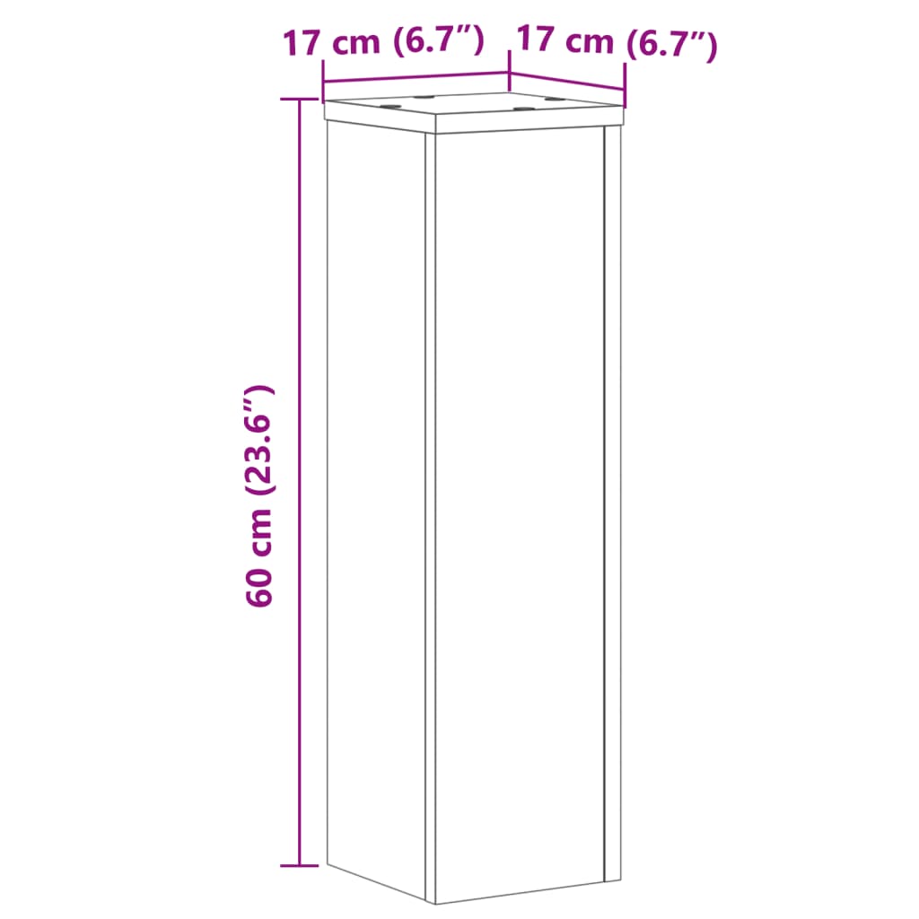 Suportes p/ plantas 2 pcs 17x17x60 cm derivados madeira branco