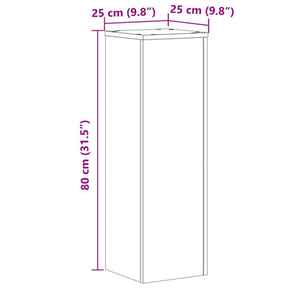 Suportes p/ plantas 2 pcs 25x25x80 cm derivados madeira branco