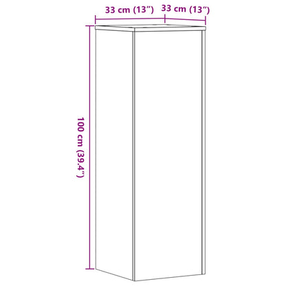 Suporte p/ plantas 33x33x100 cm derivados madeira cinza sonoma