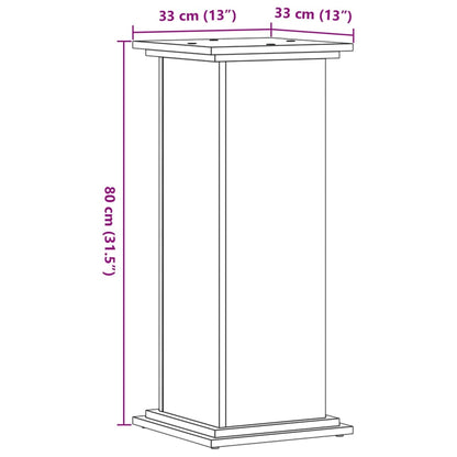 Suporte para plantas 33x33x80 cm derivados de madeira branco