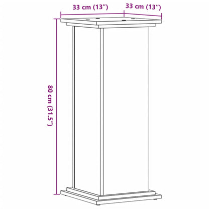 Suporte p/ plantas 33x33x80 cm derivados madeira cinza sonoma