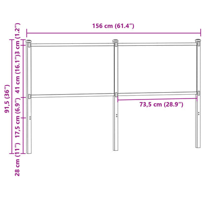 Cabeceira de cama 150 cm derivados madeira/aço carvalho sonoma