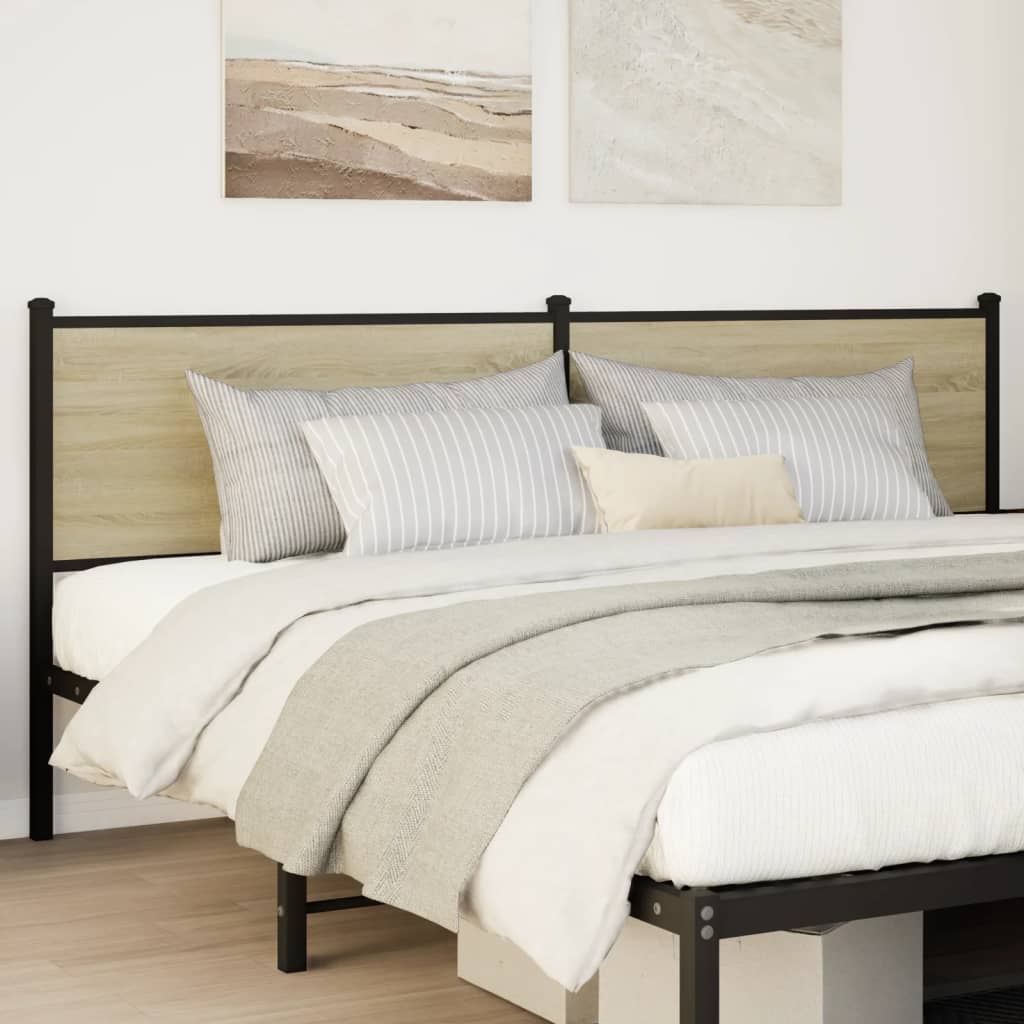 Cabeceira de cama 190 cm derivados madeira/aço carvalho sonoma