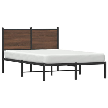 Estrutura cama com cabeceira 120x190cm metal carvalho castanho