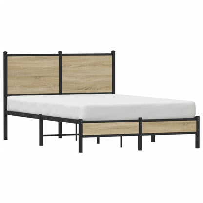 Estrutura de cama sem colchão 120x190 cm metal carvalho sonoma