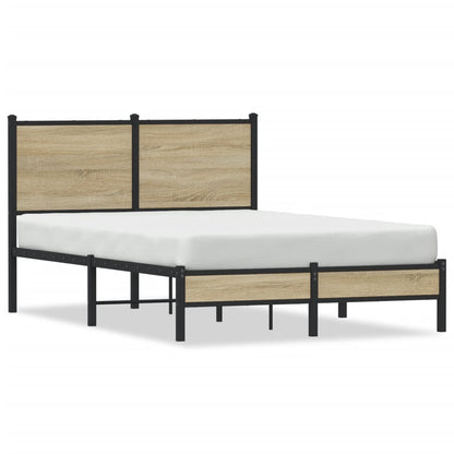 Estrutura de cama sem colchão 120x190 cm metal carvalho sonoma