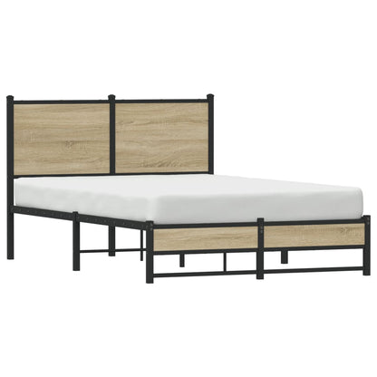 Estrutura de cama sem colchão 120x190 cm metal carvalho sonoma