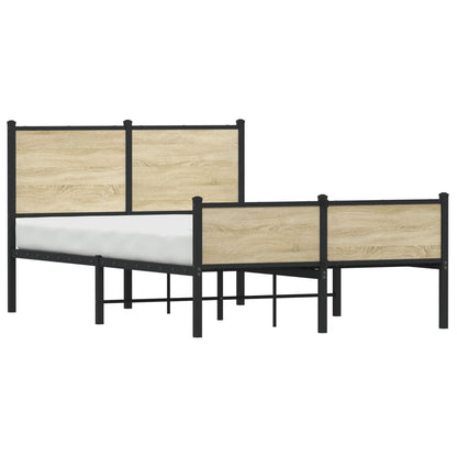 Estrutura de cama sem colchão 120x190 cm metal carvalho sonoma