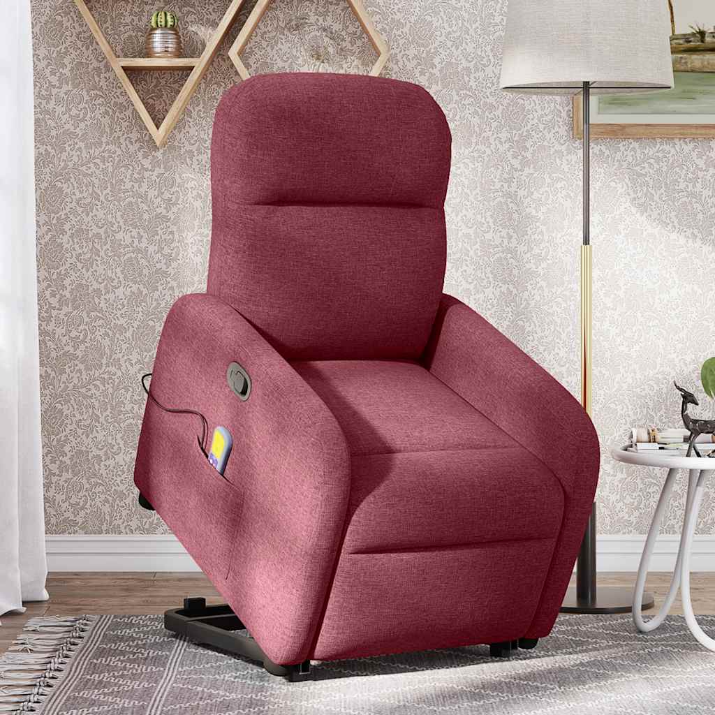 Poltrona de massagens reclin. elevatória tecido vermelho tinto