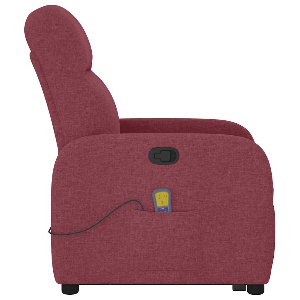 Poltrona de massagens reclin. elevatória tecido vermelho tinto