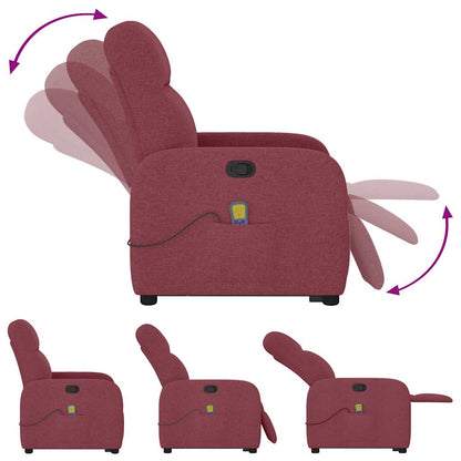 Poltrona de massagens reclin. elevatória tecido vermelho tinto