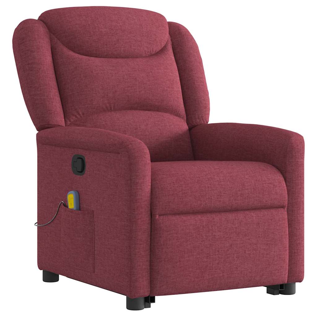 Poltrona de massagens reclin. elevatória tecido vermelho tinto