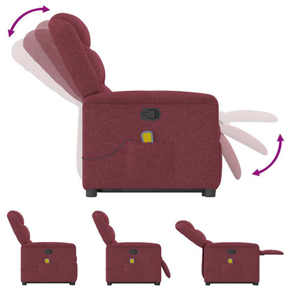 Poltrona de massagens reclin. elevatória tecido vermelho tinto