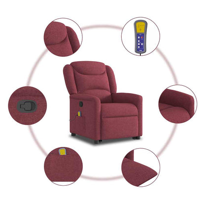 Poltrona de massagens reclin. elevatória tecido vermelho tinto