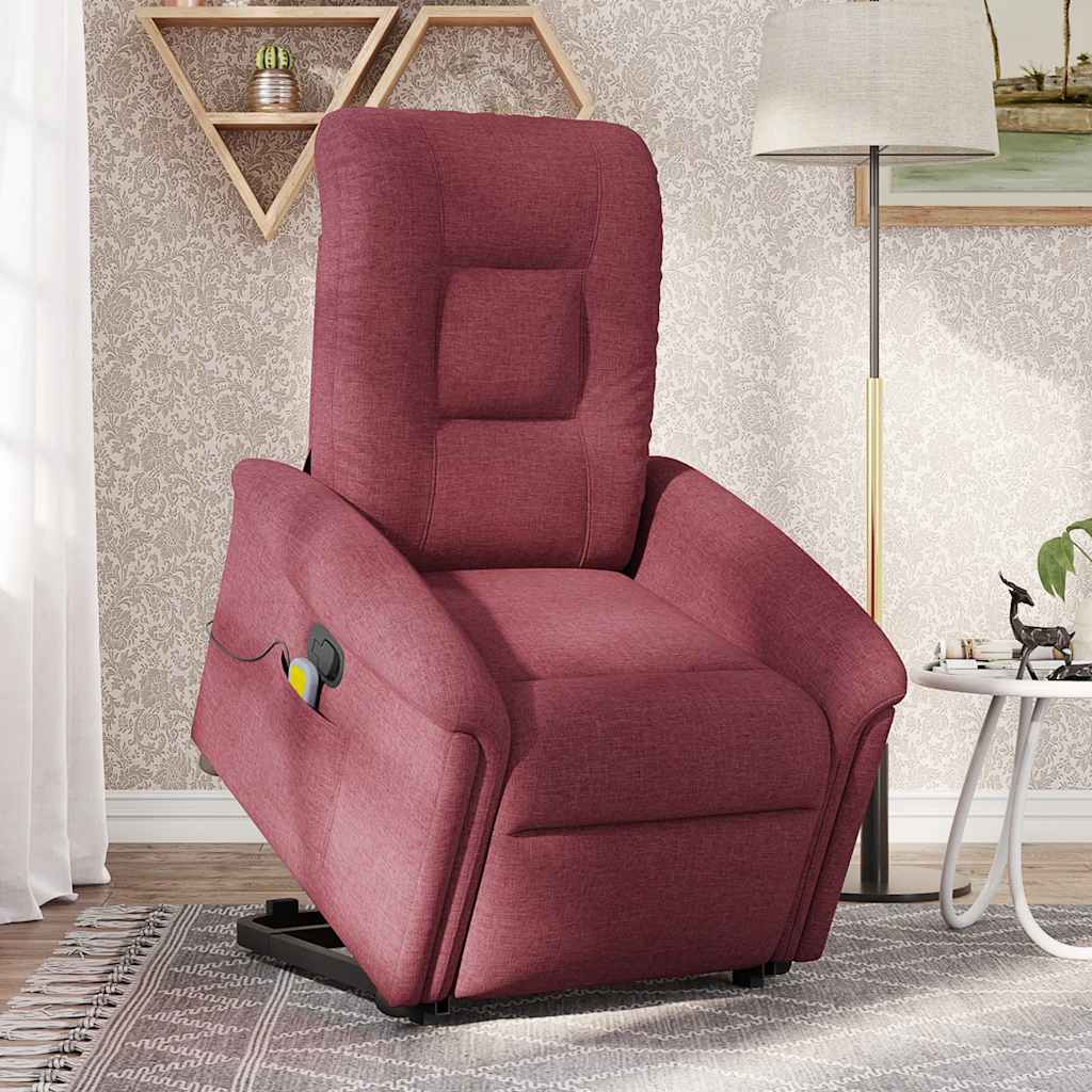 Poltrona de massagens reclin. elevatória tecido vermelho tinto