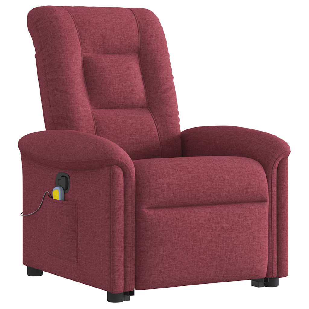 Poltrona de massagens reclin. elevatória tecido vermelho tinto