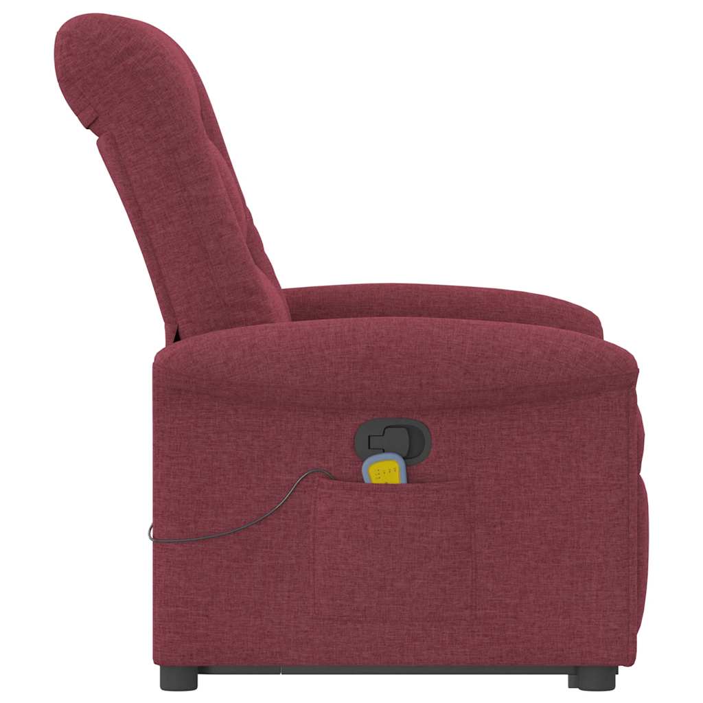 Poltrona de massagens reclin. elevatória tecido vermelho tinto