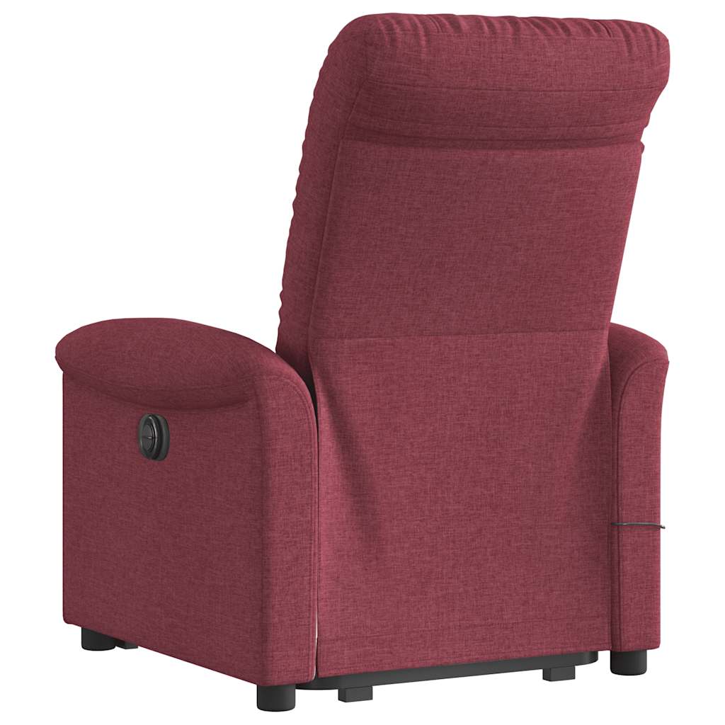 Poltrona de massagens reclin. elevatória tecido vermelho tinto