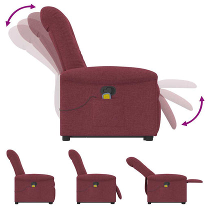 Poltrona de massagens reclin. elevatória tecido vermelho tinto