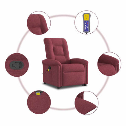 Poltrona de massagens reclin. elevatória tecido vermelho tinto