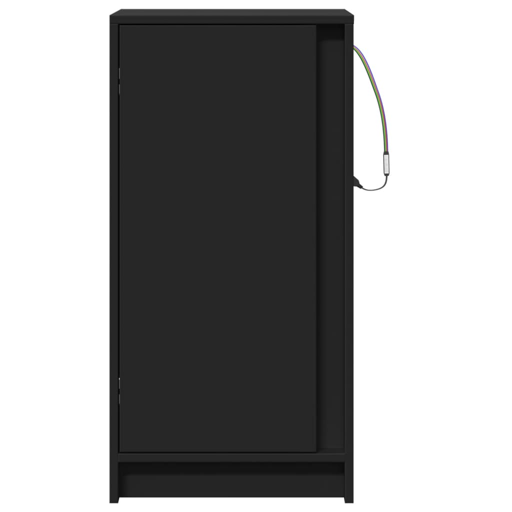 Aparador c/ luzes LED 42,5x34x85 cm derivados de madeira preto