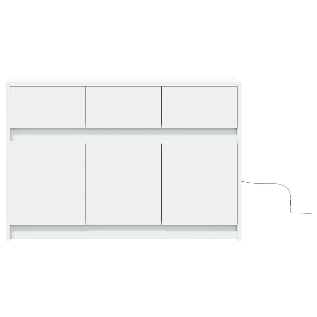 Móvel de TV com luzes LED derivados de madeira branco